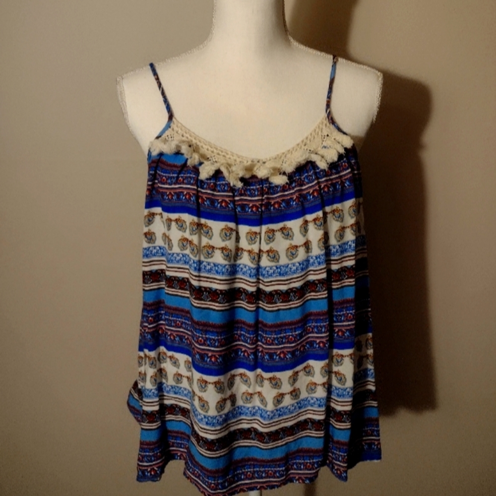 Umgee Fringe Boho Cami Tank Medium